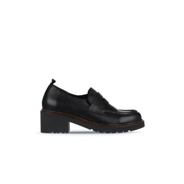 Bueno Shoes 01WZ4404 Siyah Deri Kadın Loafer Ayakkabı