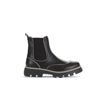 Bueno Shoes 01WZ6505 Siyah Gri Deri 01 Kadın bot