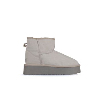 Bueno Shoes 05AG2034054 Bej Süet Dolgu Topuklu Kadın Bot