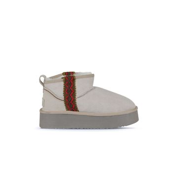 Bueno Shoes 05AG2094054 Bej Süet Dolgu Topuklu Kadın Bot