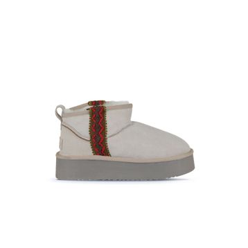 Bueno Shoes 05AG2094054 Bej Süet Dolgu Topuklu Kadın Bot