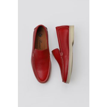 Bueno Shoes 05WS102 Kırmızı Flotter Deri Kadın Loafer
