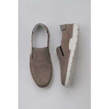 Bueno Shoes 07M1738E197 Gri Dante Baskılı Erkek Loafer