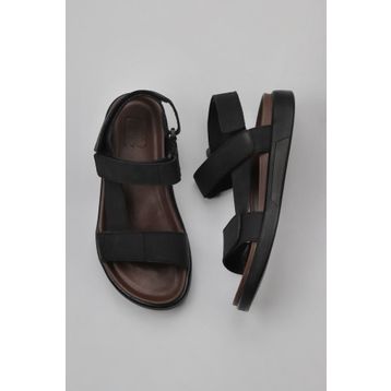 Bueno Shoes 11S23213 Siyah Nubuk Deri Erkek Sandalet