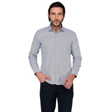 Buenza 3B8M0221D129 Lacivert Ekose 3258 Uzun Kol Slim Fit Erkek Gömlek