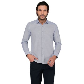 Buenza 3B8M0221D129 Lacivert Ekose 3258 Uzun Kol Slim Fit Erkek Gömlek