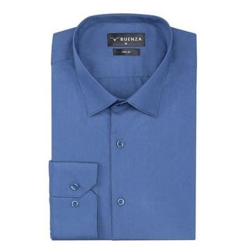 Buenza 3W2M0221D011 İndigo Düz Renk Dar Kesim Yeni Erkek Gömlek