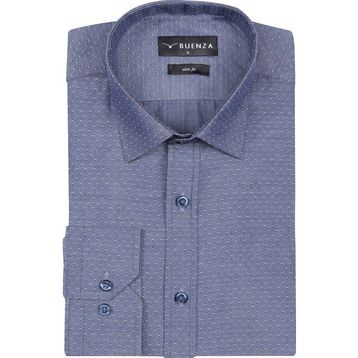 Buenza 41104 Lacivert Slim Fit Noktalı Erkek Gömlek