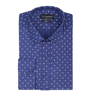 Buenza SRY 01 Lacivert Empirme Samre Slim Fit Uzun Kol Erkek Gömlek