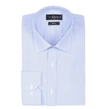 Buenza SRY 1029 Mavi Uzun Kol Slim Fit Erkek Gömlek