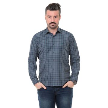 Buenza SRY 2999 Yeşil Klasik Kesim Uzun Kol Erkek Gömlek