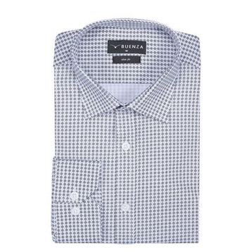 Buenza SRY 408 Beyaz Empirme Licra Uzunkol Slim Fit Erkek Gömlek
