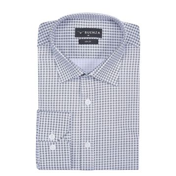 Buenza SRY 408 Beyaz Empirme Licra Uzunkol Slim Fit Erkek Gömlek