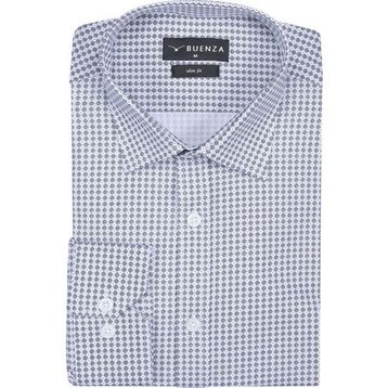Buenza SRY 408 Beyaz Empirme Licra Uzunkol Slim Fit Erkek Gömlek