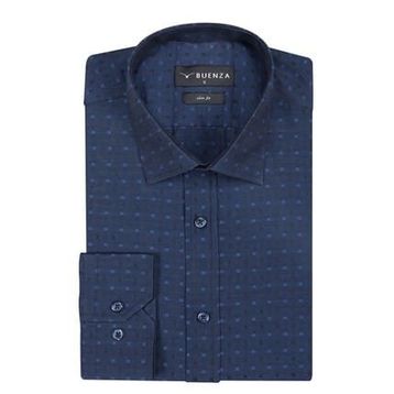 Buenza SRY 41110 Lacivert Slim Fit Uzun Kol Erkek Gömlek