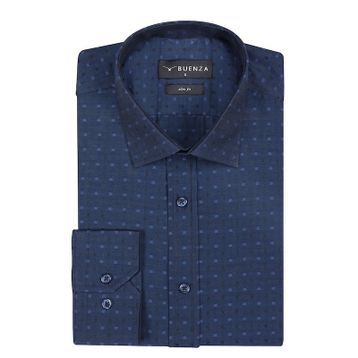 Buenza SRY 41110 Lacivert Slim Fit Uzun Kol Erkek Gömlek