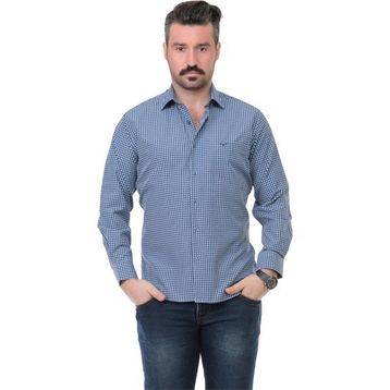 Buenza SY 3160 Lacivert Uzun Kol Erkek Gömlek