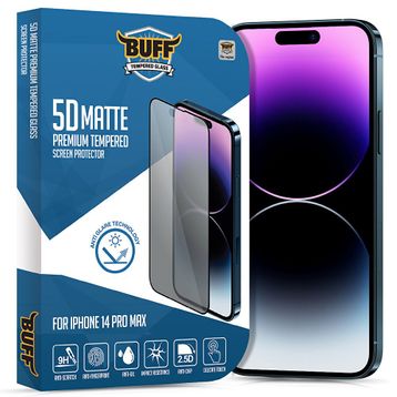 Buff iphone 14 Pro Max 5D Matte Şeffaf Ekran Koruyucu