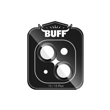 Buff iPhone 15 / 15 Plus Black Kamera Metal Siyah Lens Koruyucu