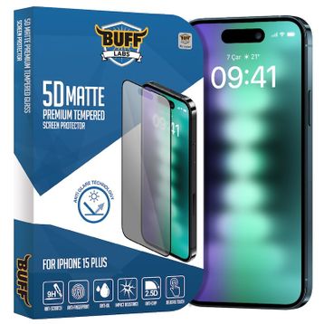 Buff iPhone 15 Plus 5D Matte Şeffaf Ekran Koruyucu