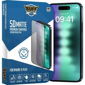 Buff iPhone 15 Plus 5D Matte Şeffaf Ekran Koruyucu