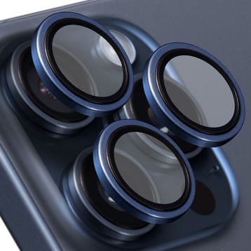 Buff iPhone 15 Pro Max / 15 Pro Mavi Titanyum Kamera Lens Koruyucu