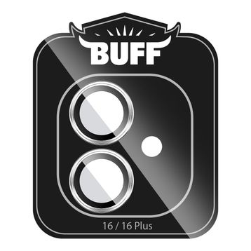 Buff iPhone 16 Plus / iPhone 16 V2 Gümüş Metal Kamera Lens Koruyucu