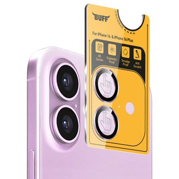 Buff iPhone 16/16 Plus Pembe Metal Kamera Lens Koruyucu