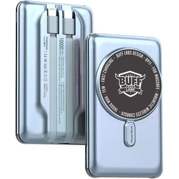 Buff Labs BP11 10.000 mAh Magsafe Dahili Kablolu Taşınabilir Manyetik Mavi Powerbank