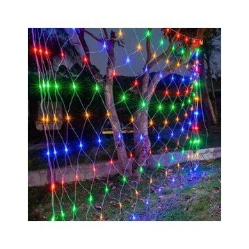 Buffer 1x2 m 8 Animasyonlu Farklı Işık Modu RGB Fişli Dekoratif File Ağ Perde 192 LED