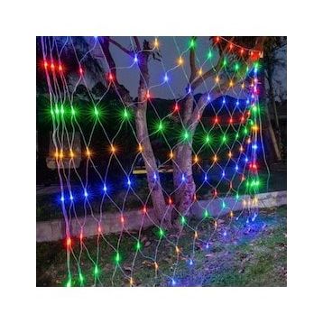Buffer 1x2 m 8 Animasyonlu Farklı Işık Modu RGB Fişli Dekoratif File Ağ Perde 192 LED