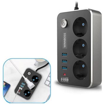 Buffer 2 mt 10A 2500W Isıya Dayanıklı Termal Akım Korumalı 3'lü Priz ve 21A Uzatma Kablosu