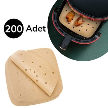 Buffer 200 Adet Tek Kullanımlık Hava Fritöz Yağ Geçirmez Yapışma Air Fryer Pişirme Kağıdı
