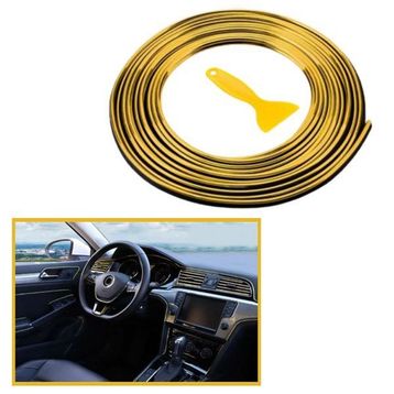 Buffer 5 mt Kauçuk Elastik Kolay Kurulum Gold Araba Oto Trim Dekorasyon Şeridi