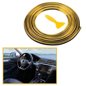 Buffer 5 mt Kauçuk Elastik Kolay Kurulum Gold Araba Oto Trim Dekorasyon Şeridi