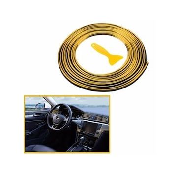 Buffer 5 mt Kauçuk Elastik Kolay Kurulum Gold Araba Oto Trim Dekorasyon Şeridi