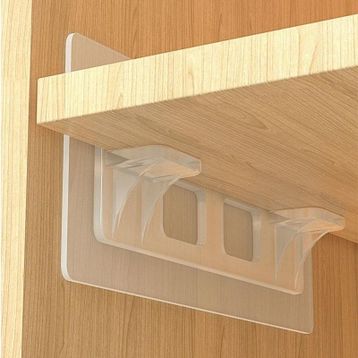 Buffer Dolap İçi Raflar İçin 4′lü Plastik Güçlü Yapışkanlı Raf Destek Aparatı
