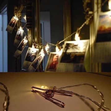 Buffer EE46YT1440 Bakır Renkli Led Işıklı Fotoğraf Asma Işık Süsleme Mandalları