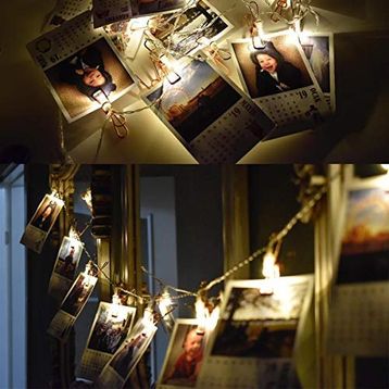 Buffer EE46YT1440 Bakır Renkli Led Işıklı Fotoğraf Asma Işık Süsleme Mandalları