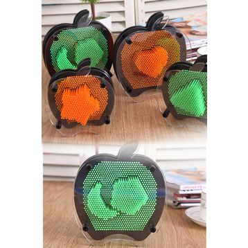 Buffer Elma Şeklinde Pin Art Dekoratif 3D Çivi Sanatı Filografi Tahtası