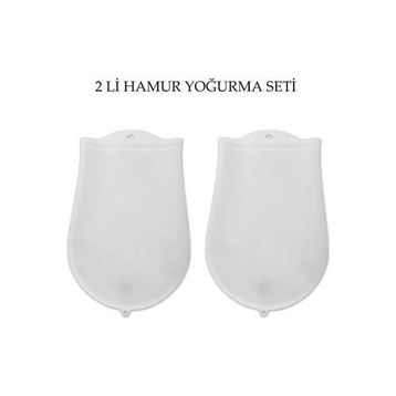 Buffer Hamur Torbası 2'li Set Orta ve Büyük Hamur Silikon Şeffaf Yoğurma Torbası Ekmek Makarna