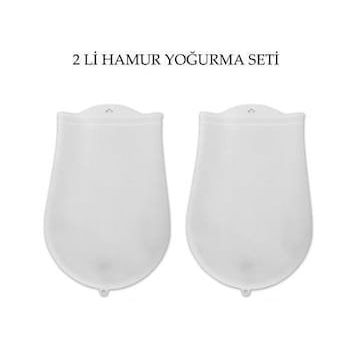 Buffer JJ98YT1987 Hamur Torbası 2'li Set Orta ve Büyük Hamur Silikon Şeffaf Yoğurma Torbası