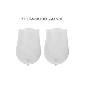 Buffer JJ98YT1987 Hamur Torbası 2'li Set Orta ve Büyük Hamur Silikon Şeffaf Yoğurma Torbası