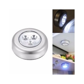 Buffer Kablosuz Spot Pilli Dokunmatik Led Lamba 3 Ledli Dolap Lambası