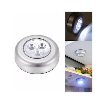 Buffer Kablosuz Spot Pilli Dokunmatik Led Lamba 3 Ledli Dolap Lambası