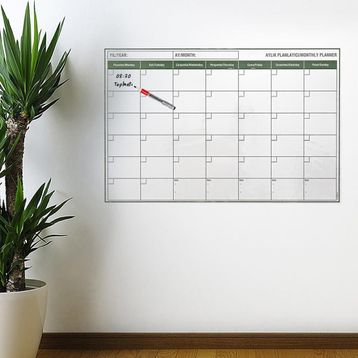 Buffer Manyetik Yapışkanlı Bir Aylık Program Planlayıcı Takvim