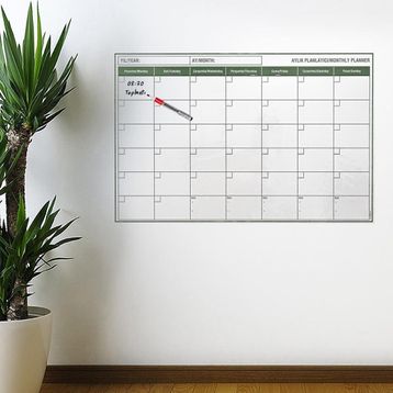 Buffer Manyetik Yapışkanlı Bir Aylık Program Planlayıcı Takvim