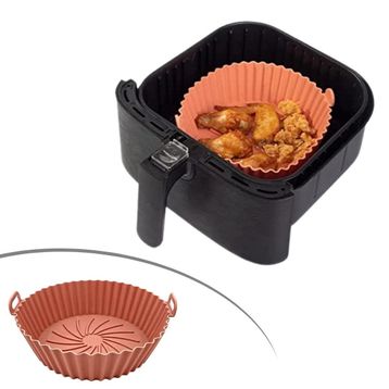 Buffer Renkli Isıya Dayanıklı Yıkanılabilir Silikon Fırın ve Airfryer Gri Yuvarlak Model Pişirme Matı