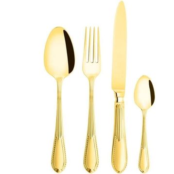 Bugatti Elisa Parlak Gold 24 Parça Çatal Kaşık Bıçak Seti