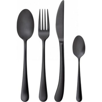 Bugatti Settimocielo Satin Black 30 Parça Çatal Bıçak Seti